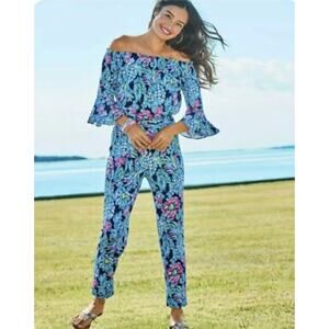 Lilly Pulitzer Calla Jumpsuit High Tide Pineapple Paradise